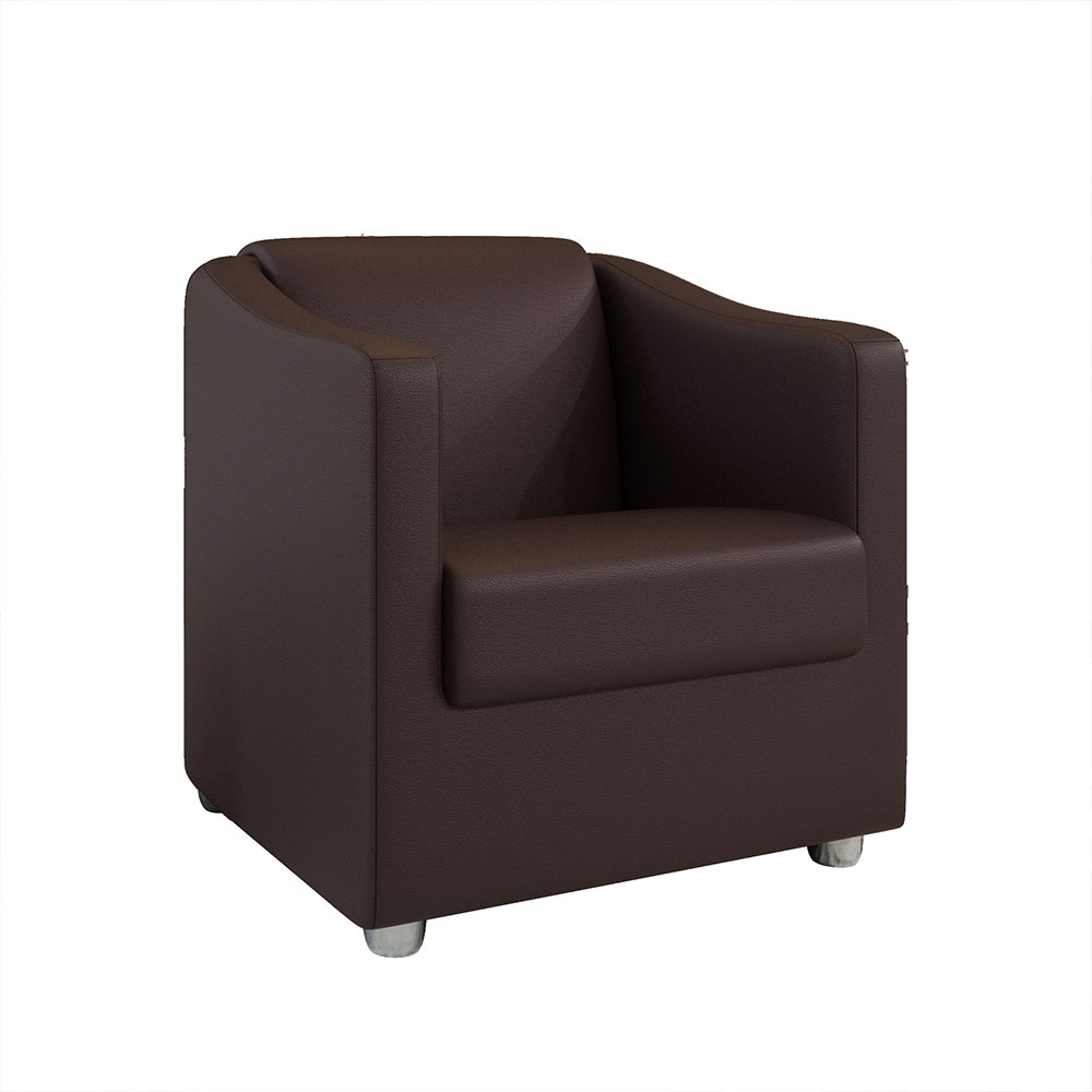 Kit 2 Poltronas Decorativa Ana Corano Marrom Pés Cromado - Pallazio