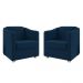 Kit 2 Poltronas Decorativa Ana Suede Azul Marinho Pés Cromado - Pallazio