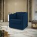 Kit 2 Poltronas Decorativa Ana Suede Azul Marinho Pés Cromado - Pallazio