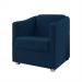 Kit 2 Poltronas Decorativa Ana Suede Azul Marinho Pés Cromado - Pallazio