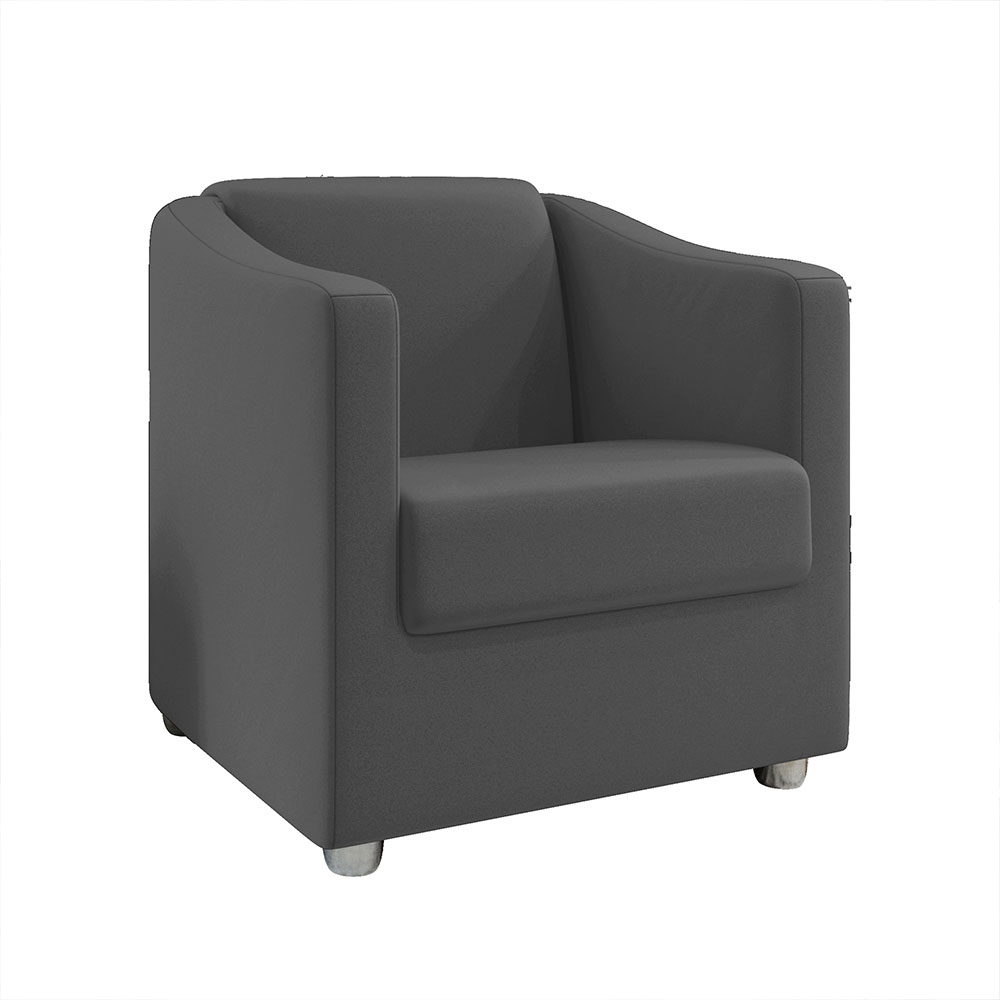 Kit 2 Poltronas Decorativa Ana Suede Cinza Pés Cromado - Pallazio