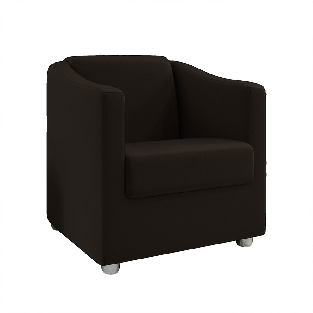 Kit 2 Poltronas Decorativa Ana Suede Marrom Pés Cromado - Pallazio