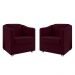 Kit 2 Poltronas Decorativa Ana Suede Marsala Pés Cromado - Pallazio