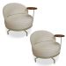 Kit 2 Poltronas Decorativa Andromeda Linho Bouclê Bege Base Giratória de Ferro - Pallazio