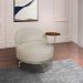 Kit 2 Poltronas Decorativa Andromeda Linho Bouclê Bege Base Giratória de Ferro - Pallazio
