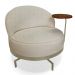 Kit 2 Poltronas Decorativa Andromeda Linho Bouclê Bege Base Giratória de Ferro - Pallazio