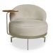 Kit 2 Poltronas Decorativa Andromeda Linho Bouclê Bege Base Giratória de Ferro - Pallazio