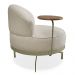 Kit 2 Poltronas Decorativa Andromeda Linho Bouclê Bege Base Giratória de Ferro - Pallazio