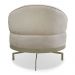 Kit 2 Poltronas Decorativa Andromeda Linho Bouclê Bege Base Giratória de Ferro - Pallazio