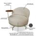 Kit 2 Poltronas Decorativa Andromeda Linho Bouclê Bege Base Giratória de Ferro - Pallazio