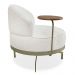 Kit 2 Poltronas Decorativa Andromeda Linho Bouclê Bege Pérola Base Giratória de Ferro - Pallazio