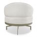 Kit 2 Poltronas Decorativa Andromeda Linho Bouclê Bege Pérola Base Giratória de Ferro - Pallazio
