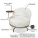 Kit 2 Poltronas Decorativa Andromeda Linho Bouclê Bege Pérola Base Giratória de Ferro - Pallazio