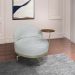 Kit 2 Poltronas Decorativa Andromeda Linho Bouclê Cinza Claro Base Giratória de Ferro - Pallazio