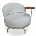 Kit 2 Poltronas Decorativa Andromeda Linho Bouclê Cinza Claro Base Giratória de Ferro - Pallazio