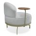 Kit 2 Poltronas Decorativa Andromeda Linho Bouclê Cinza Claro Base Giratória de Ferro - Pallazio