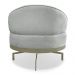 Kit 2 Poltronas Decorativa Andromeda Linho Bouclê Cinza Claro Base Giratória de Ferro - Pallazio