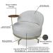 Kit 2 Poltronas Decorativa Andromeda Linho Bouclê Cinza Claro Base Giratória de Ferro - Pallazio