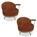 Kit 2 Poltronas Decorativa Andromeda Linho Bouclê Marrom Base Giratória de Ferro - Pallazio