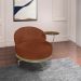 Kit 2 Poltronas Decorativa Andromeda Linho Bouclê Marrom Base Giratória de Ferro - Pallazio