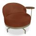 Kit 2 Poltronas Decorativa Andromeda Linho Bouclê Marrom Base Giratória de Ferro - Pallazio