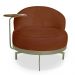 Kit 2 Poltronas Decorativa Andromeda Linho Bouclê Marrom Base Giratória de Ferro - Pallazio