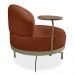 Kit 2 Poltronas Decorativa Andromeda Linho Bouclê Marrom Base Giratória de Ferro - Pallazio