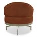 Kit 2 Poltronas Decorativa Andromeda Linho Bouclê Marrom Base Giratória de Ferro - Pallazio