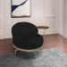 Kit 2 Poltronas Decorativa Andromeda Linho Bouclê Preto Base Giratória de Ferro - Pallazio