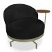 Kit 2 Poltronas Decorativa Andromeda Linho Bouclê Preto Base Giratória de Ferro - Pallazio