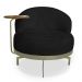 Kit 2 Poltronas Decorativa Andromeda Linho Bouclê Preto Base Giratória de Ferro - Pallazio