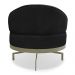 Kit 2 Poltronas Decorativa Andromeda Linho Bouclê Preto Base Giratória de Ferro - Pallazio