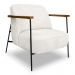 Kit 2 Poltronas Decorativa Celeste Linho Bouclê Bege Pérola Base de Ferro Preto - Pallazio