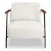Kit 2 Poltronas Decorativa Celeste Linho Bouclê Bege Pérola Base de Ferro Preto - Pallazio
