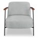 Kit 2 Poltronas Decorativa Celeste Linho Bouclê Cinza Claro Base de Ferro Preto - Pallazio