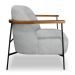 Kit 2 Poltronas Decorativa Celeste Linho Bouclê Cinza Claro Base de Ferro Preto - Pallazio