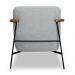 Kit 2 Poltronas Decorativa Celeste Linho Bouclê Cinza Claro Base de Ferro Preto - Pallazio