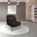 Kit 2 Poltronas Decorativa Celeste Linho Bouclê Preto Base de Ferro Preto - Pallazio