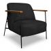 Kit 2 Poltronas Decorativa Celeste Linho Bouclê Preto Base de Ferro Preto - Pallazio