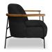Kit 2 Poltronas Decorativa Celeste Linho Bouclê Preto Base de Ferro Preto - Pallazio