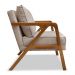 Kit 2 Poltronas Decorativa Luiza Linho Areia Base em Madeira Castanho - Pallazio