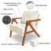 Kit 2 Poltronas Decorativa Luiza Linho Bouclê Bege Base em Madeira Castanho - Pallazio