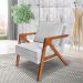 Kit 2 Poltronas Decorativa Luiza Linho Bouclê Cinza Base em Madeira Castanho - Pallazio