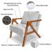 Kit 2 Poltronas Decorativa Luiza Linho Bouclê Cinza Base em Madeira Castanho - Pallazio