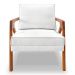 Kit 2 Poltronas Decorativa Luiza Linho Bouclê Off White Base em Madeira Castanho - Pallazio