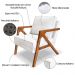 Kit 2 Poltronas Decorativa Luiza Linho Bouclê Off White Base em Madeira Castanho - Pallazio