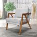 Kit 2 Poltronas Decorativa Luiza Linho Cinza Base em Madeira Castanho - Pallazio