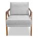 Kit 2 Poltronas Decorativa Luiza Linho Cinza Base em Madeira Castanho - Pallazio