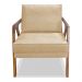 Kit 2 Poltronas Decorativa Luiza Linho Dourado Base em Madeira Castanho - Pallazio