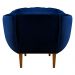 Kit 2 Poltronas Decorativa Marcela Veludo Azul Marinho Base Madeira Castanho - Pallazio